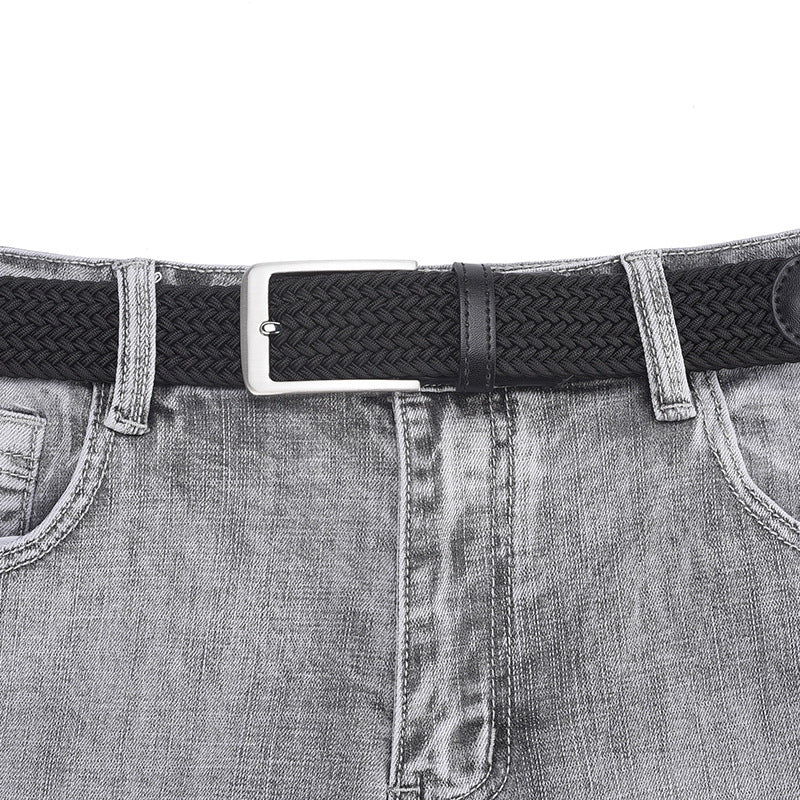 Versatile Pin-buckle Elastic Woven Canvas Belt