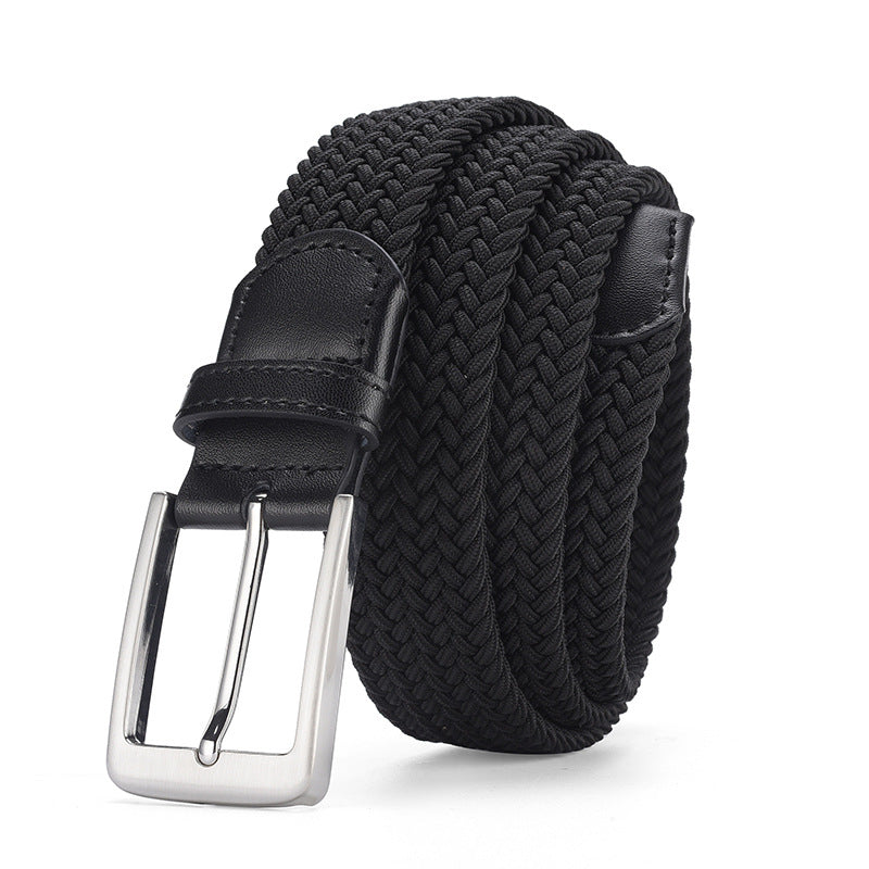 Versatile Pin-buckle Elastic Woven Canvas Belt