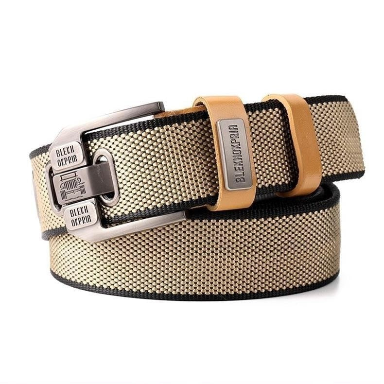 Men's Double-sided Canvas Outdoor Casual Belt With Alloy Pin Buckle