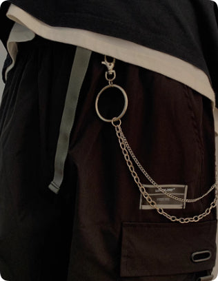 Metal Punk Style Chain Belt For Men's Pants, Versatile