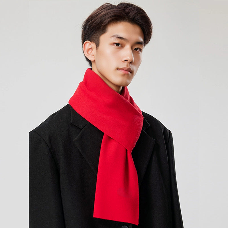 Solid-color Versatile Knitted Wool Scarf