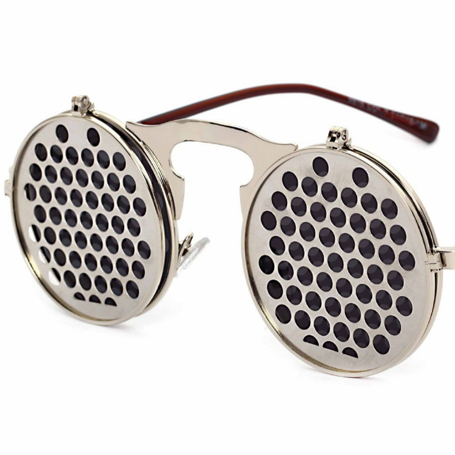 Men's Casual Retro Metal Punk Steam Flip Sunglasses