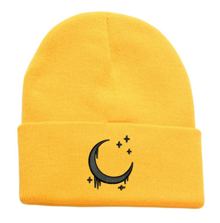 Amazon Embroidered Knitted Hat With Moon And Stars Design AutumnWinter Wool Hat