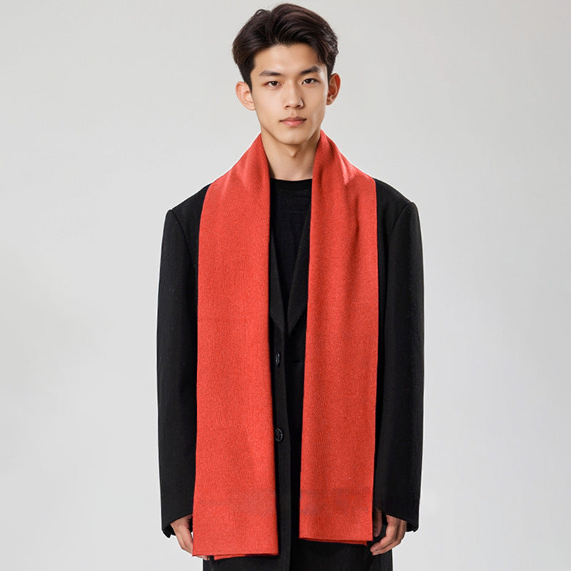 Solid-color Versatile Knitted Wool Scarf