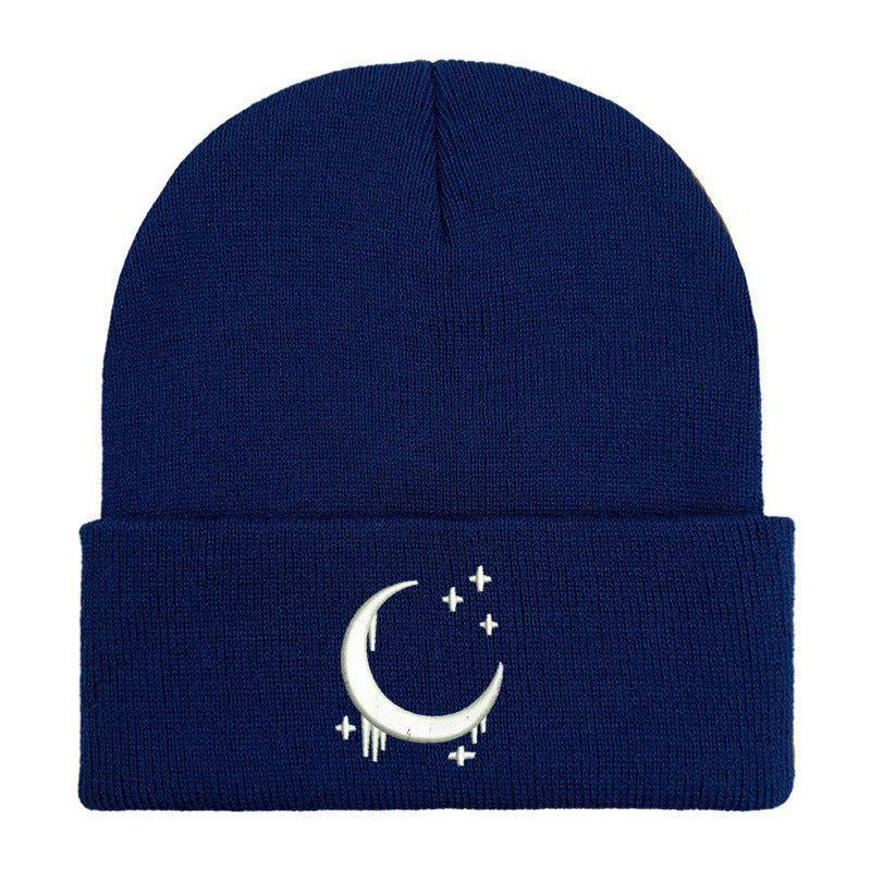 Amazon Embroidered Knitted Hat With Moon And Stars Design AutumnWinter Wool Hat