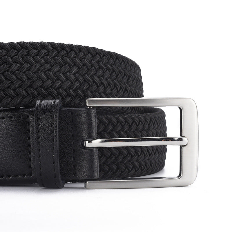 Versatile Pin-buckle Elastic Woven Canvas Belt